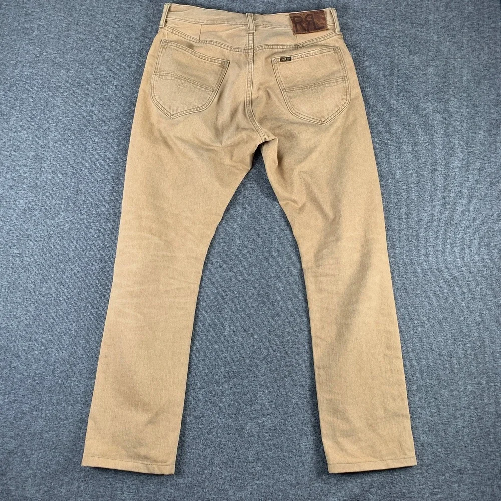 Double RRL Jeans Men 31x29 High Rise Slim Japanese Denim Brown Cowboy Western